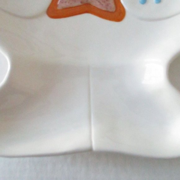 Home Accents Red Scarf Snowman Star Snowflakes Christmas Ceramic Platter Plate - Picture 5 of 12